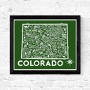 Colorado Green State Map Print | 3 Colors