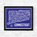 Connecticut Blue State Map Print | 3 Colors