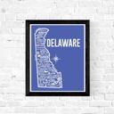 Delaware Blue State Map Print | 3 Colors