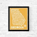 Georgia Orange State Map Print | 3 Colors