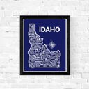 Idaho Blue State Map Print | 3 Colors