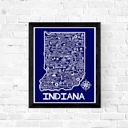 Indiana Blue State Map Print | 3 Colors