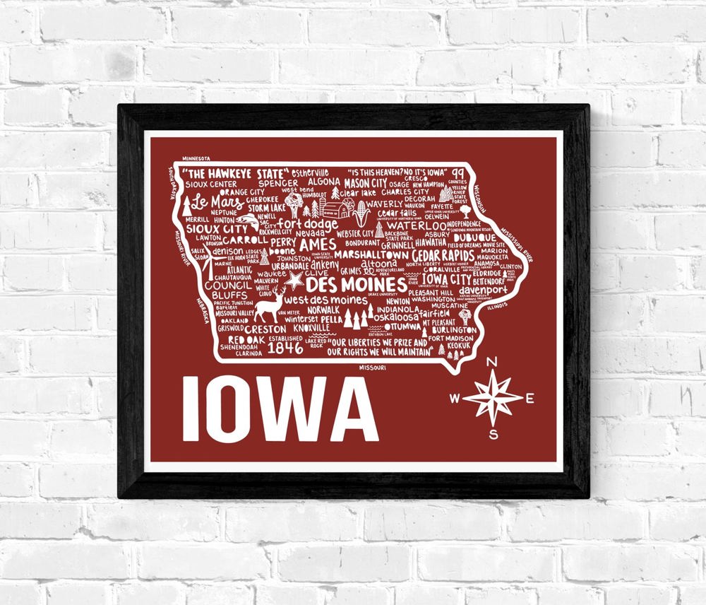 State Map Print | 3 Colors