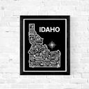 Idaho Black State Map Print | 3 Colors