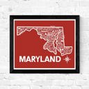 Maryland Red State Map Print | 3 Colors