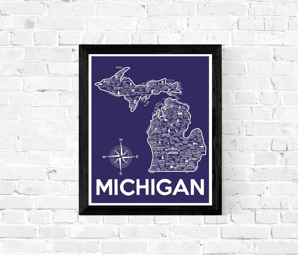 State Map Print | 3 Colors