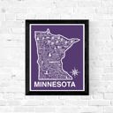 Minnesota Purple State Map Print | 3 Colors