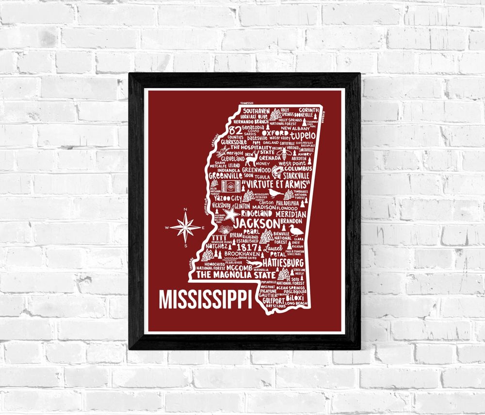 State Map Print | 3 Colors