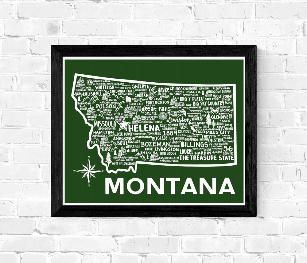 State Map Print | 3 Colors