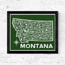 Montana Green State Map Print | 3 Colors