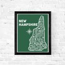 New Hampshire Green State Map Print | 3 Colors