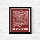 New Mexico Red State Map Print | 3 Colors