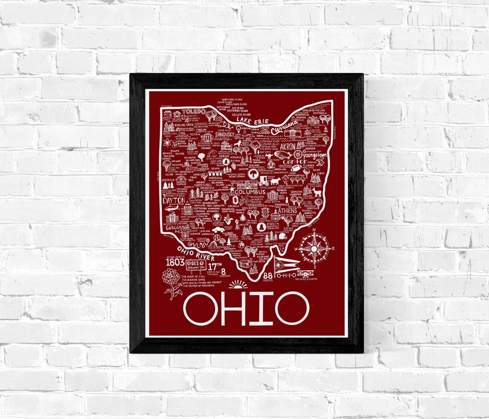 State Map Print | 3 Colors