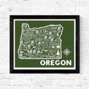 Oregon Green State Map Print | 3 Colors