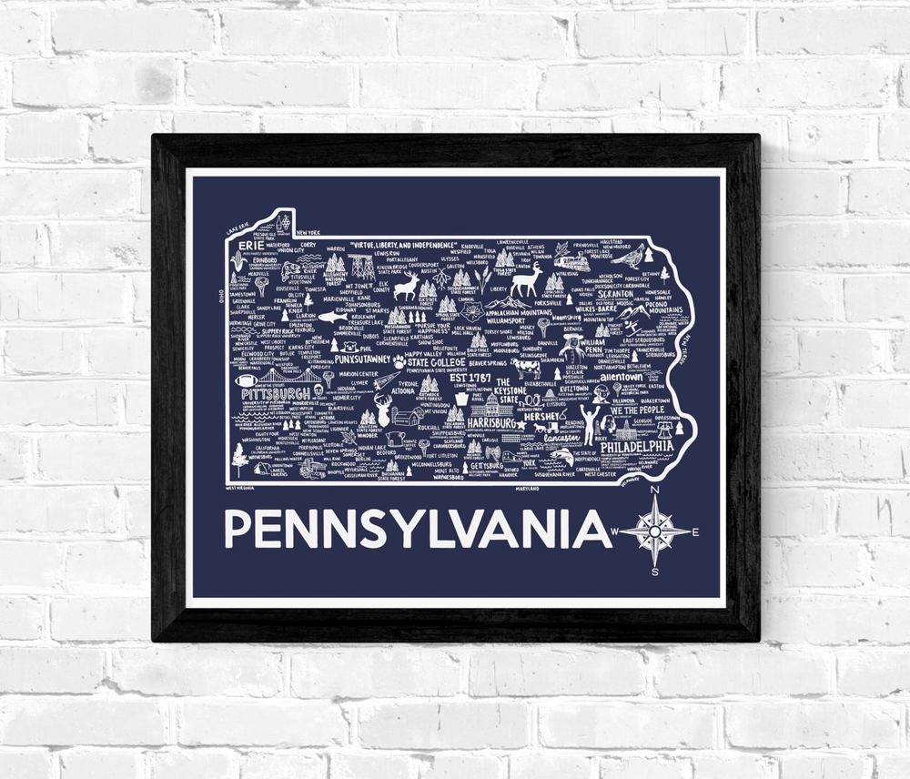 State Map Print | 3 Colors