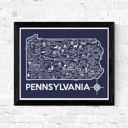 Pennsylvania Blue State Map Print | 3 Colors