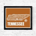 Tennessee Orange State Map Print | 3 Colors