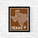 Texas Rust State Map Print | 3 Colors