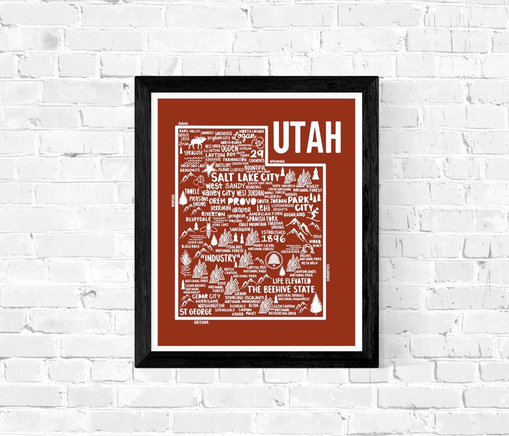 State Map Print | 3 Colors