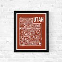 Utah Red State Map Print | 3 Colors