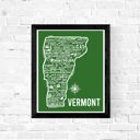 Vermont Green State Map Print | 3 Colors