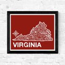 Virginia Red State Map Print | 3 Colors