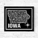 Iowa Black State Map Print | 3 Colors