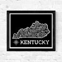 Kentucky Black State Map Print | 3 Colors