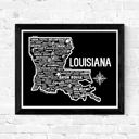 Louisiana Black State Map Print | 3 Colors