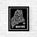 Maine Black State Map Print | 3 Colors