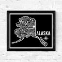 Alaska Black State Map Print | 3 Colors