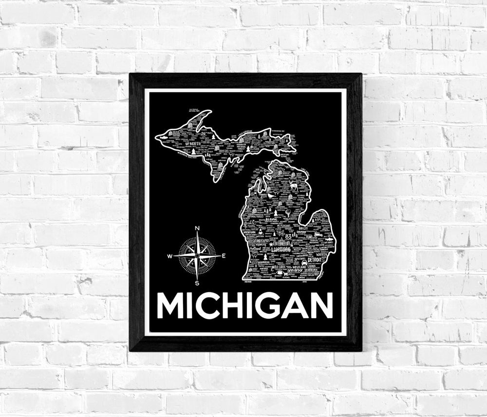 State Map Print | 3 Colors