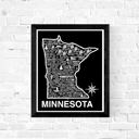 Minnesota Black State Map Print | 3 Colors