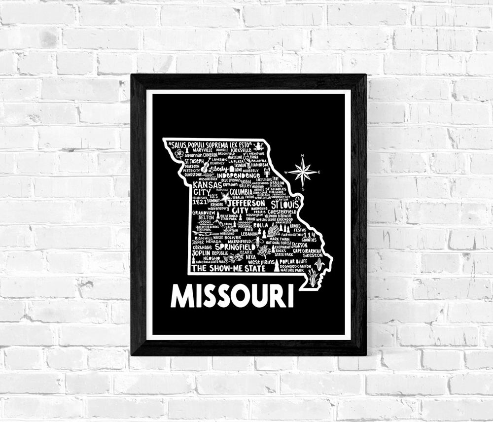 State Map Print | 3 Colors