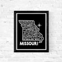 Missouri Black State Map Print | 3 Colors