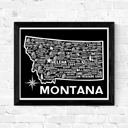 Montana Black State Map Print | 3 Colors