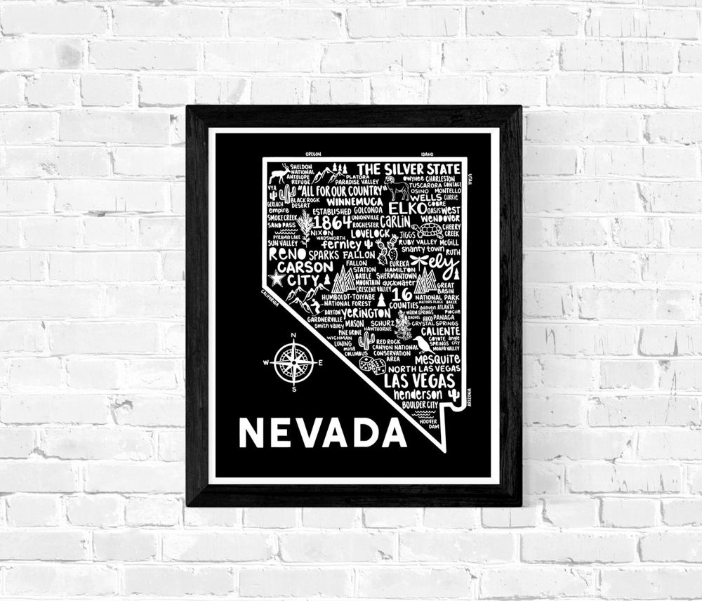 State Map Print | 3 Colors