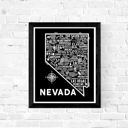 Nevada Black State Map Print | 3 Colors