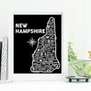 New Hampshire Black State Map Print | 3 Colors