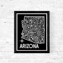 Arizona Black State Map Print | 3 Colors