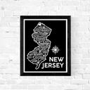 New Jersey Black State Map Print | 3 Colors