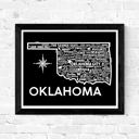 Oklahoma Black State Map Print | 3 Colors