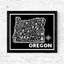 Oregon Black State Map Print | 3 Colors