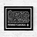 Pennsylvania Black State Map Print | 3 Colors