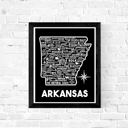 Arkansas Black State Map Print | 3 Colors