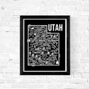 Utah Black State Map Print | 3 Colors