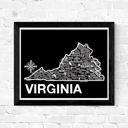 Virginia Black State Map Print | 3 Colors