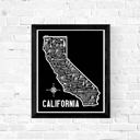 California Black State Map Print | 3 Colors