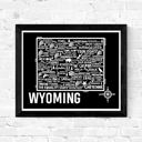 Wyoming Black State Map Print | 3 Colors