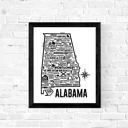 Alabama White State Map Print | 3 Colors